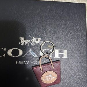 Coach Burgundy Keychain